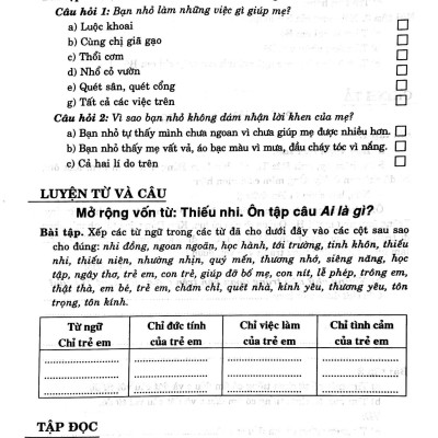 Vở Luyện Tập Tiếng Việt 3 Tập 1 ( Tái Bản)
