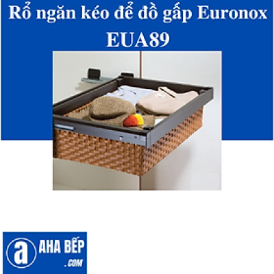 RỔ NGĂN KÉO ĐỂ ĐỒ GẤP GIẢ MÂY MÀU CÀ PHÊ EURONOX EUA89 - HÀNG CHÍNH HÃNG