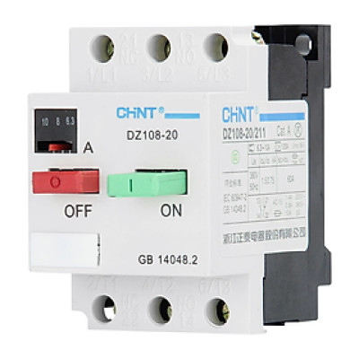 Aptomat CHINT DZ108-20 Bảo vệ chống mất pha bảo vệ quá tải động cơ điện 3 pha 380V dãi dòng 5-8A, 10-16A