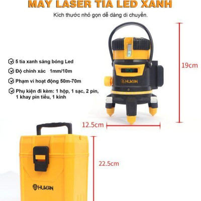 MÁY CÂN BẰNG LASER 5 LINE  T22 HUKAN (1 PIN + 1 SẠC ) - HÀNG CHÍNH HÃNG