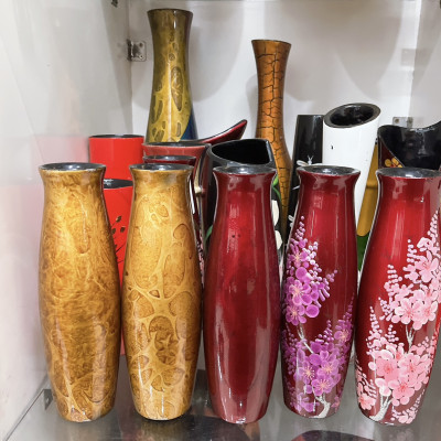 Bình Hoa Sơn Mài Cao Cấp Thanh Bình Lê- Mã B60 size 25x8 cm cắm hoa, trang trí kệ, bàn làm việc, quà tặng ý nghĩa