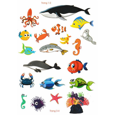 Sách - Bóc Dán Decal Thông Minh Sticker - Động Vật Biển - Hồng Ân