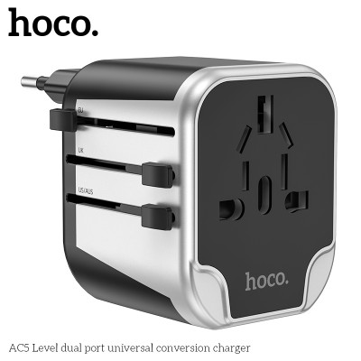 Ổ cắm du lịch nhật bản, quốc tế, đa năng sạc nhanh có 2 cổng USB ổ cắm dòng điện phù hợp các loại chân cắm 4 chân cắm US - UK - EU - AUS AC5- Hàng chính hãng