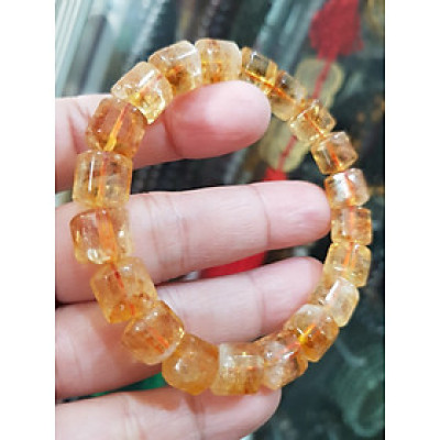 Vòng tay thạch anh Vàng khúc mới đẹp size hạt 9mm rất hợp nữ mệnh kim mệnh Thổ mệnh Thủy ạ