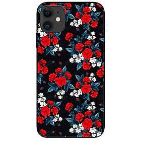 Ốp lưng in cho Iphone 11 Mẫu Hồng Đỏ Nền Đen