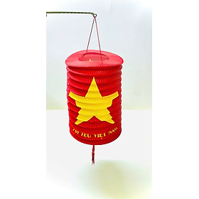 LỒNG ĐÈN GIẤY HOẠ TIẾT LÁ CỜ VIỆT NAM - LỒNG ĐÈN ĐỘC ĐÁO ĐẸP YÊU NƯỚC