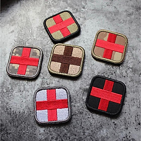 Patch_velcro thêu chữ thập y tế dán quần áo_ba lô_túi xách