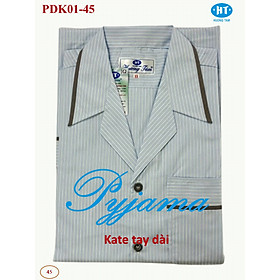 Bộ Pyjama HUONGTAM Kate tay dài nam cao cấp(PDK01N17). Chất liệu Kate loại tốt:  mềm mại, thoáng mát, không phai màu.