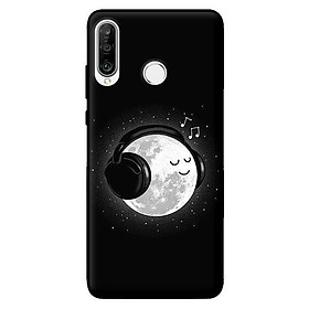 Ốp lưng in cho Huawei P30 Lite Mặt Trăng Nghe Nhạc - Hàng chính hãng