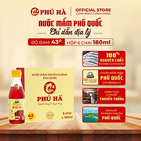 Nước mắm Phú Quốc Chỉ Dẫn Địa Lý Phú Hà 43 độ đạm - Hộp 6 chai 180ml