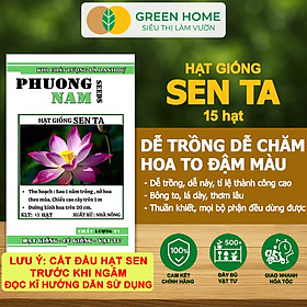 Hạt Giống Hoa Sen Ta GreenHome, Gói 20 Gram, Dễ Trồng, Nảy Mầm Tốt, Bông To, Lá Dày H10