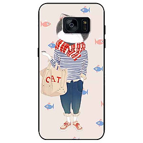 Ốp lưng in cho Samsung S7 Edge Mẫu Người Mèo