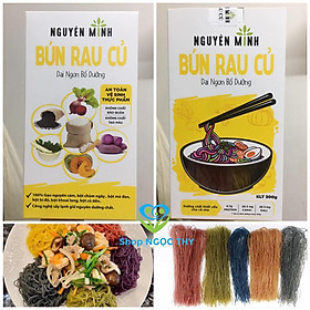 Bún rau củ Nguyên Minh 300gr (bún khoai lang/chùm ngây/bí đỏ/mè đen/củ dền)