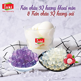 Combo Trân châu 3Q hương khoai môn Yoki và Trân châu 3Q hương vải Yoki