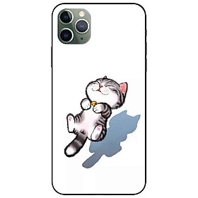 Ốp lưng in cho Iphone 11 Pro Max Mẫu Mèo Sọc