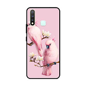 Ốp Lưng in cho Vivo Vivo Y19 /U3 /Y5s /U20 Mẫu Chim Vẹt Nền Hồng - Hàng Chính Hãng