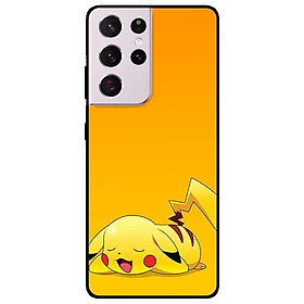 Ốp lưng dành cho Samsung Galaxy S21 Ultra mẫu PiKa nền vàng
