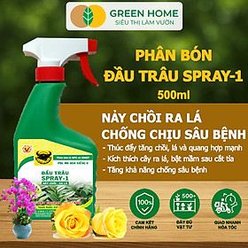 Bộ 3 Phân Bón Lá Đầu Trâu Spray 1, 2, 3 Greenhome, Bình Điền, Chai 500ml, Cao Cấp, Chuyên Cho Hoa Kiểng