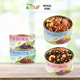 Combo 2 lon cơm gạo tím và cơm gạo lứt dinh dưỡng ăn liền TÂM MINH FOODS