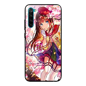 Ốp Lưng in cho Xiaomi Redmi Note 8 Mẫu Cô Gái Hoa Đào - Hàng Chính Hãng