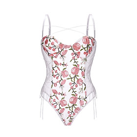 Bodysuit thêu hoa dây đan hông 2 dây quyến rũ sexy