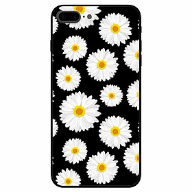 Ốp lưng dành cho Iphone 7 Plus , 8 Plus mẫu Hoạ Tiết Cúc Nền Đen