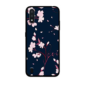 Ốp Lưng in cho Samsung Galaxy A01 Mẫu Hoa Đào - Hàng Chính Hãng