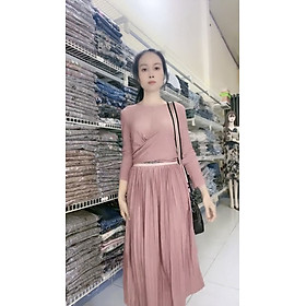 Đầm xoắn eo xếp ly cao cấp Myqlothing.