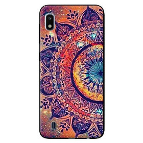 Ốp lưng in cho Samsung Galaxy A20 mẫu Hoạ Tiết Mandala Đen Cam - Hàng chính hãng