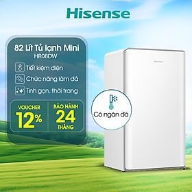 Tủ lạnh Mini Hisense 82 Lít HR08DR/HR08DW tiết kiệm điện, làm lạnh nhanh, bảo hành 24 tháng - HÀNG CHÍNH HÃNG
