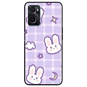 Ốp lưng dành cho Oppo A16K - Oppo A36 / A76 - Oppo Reno 7z 5G - Thỏ Tím Ô Vuông