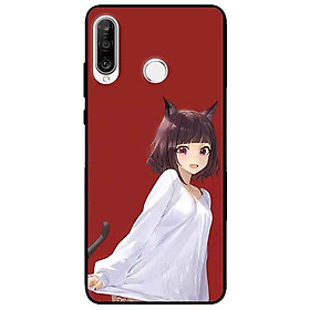 Ốp lưng in cho Huawei P30 Lite Mẫu Cô Gái Tai Mèo