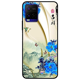 Ốp lưng dành cho Vivo Y21 - Vivo Y21s mẫu Hoa Xanh và Bướm