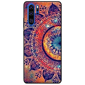 Ốp lưng in cho Huawei P30 Pro Hoạ Tiết Mandala Đen Cam - Hàng chính hãng