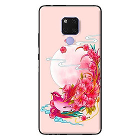 Ốp in cho Huawei Mate 20 Chim Nền Hồng - Hàng chính hãng