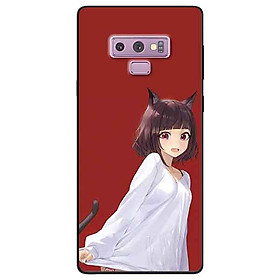 Ốp lưng in cho Samsung Note 9 Mẫu Cô Gái Tai Mèo