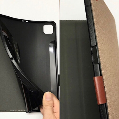 Bao da cho iPad Air 10.9 inch 2020 và Pro 11 inch 2020 hiệu Kaku Leather Canvas Silicone chống sốc - Hàng nhập khẩu