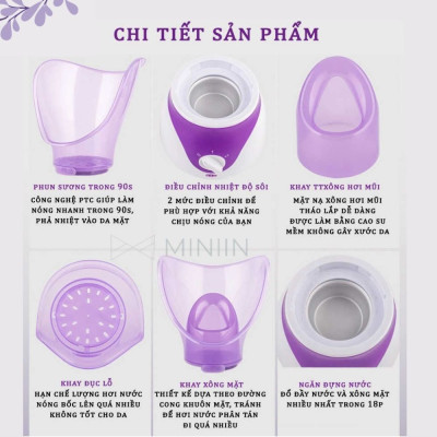 Máy Xông Tinh Dầu Mặt Mũi Họng Mini Hàng Chính Hãng MINIIN - Xông Hơi Thảo Dược Hoa Quả Tại Nhà - An Toàn Hiệu Quả 