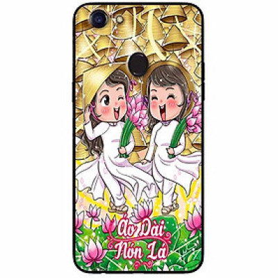 Ốp lưng in cho Oppo F7 Mẫu Đôi Bạn Áo Dài