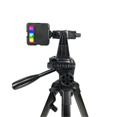 Combo Tripod Yunteng VCT 668 kèm Đèn RGB và kẹp xoay 360 độ - Hàng chính hãng