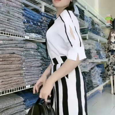 Set bộ công sở áo sơ mi và quần tây form suông năng động myqlothing.