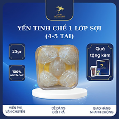 Yến tinh chế 1 lớp sợi 4-5 tổ 25gr - Tổ yến nguyên chất không pha trộn - Không tẩm đường - Tặng kèm phụ gia chưng yến - Yến sào Đỗ Thị Toán