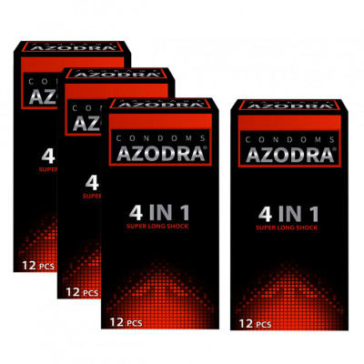 Bộ 3 Bao cao su Azodra 4 in 1 (12 chiếc / hộp) - Tặng 1 sản phẩm cùng loại