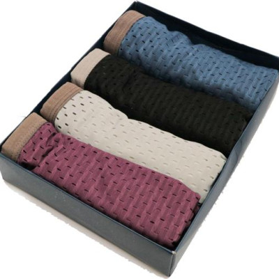 Hộp 4 chiếc quần sịp đùi nam thông hơi (Giao màu ngẫu nhiên) - Kèm hộp giấy