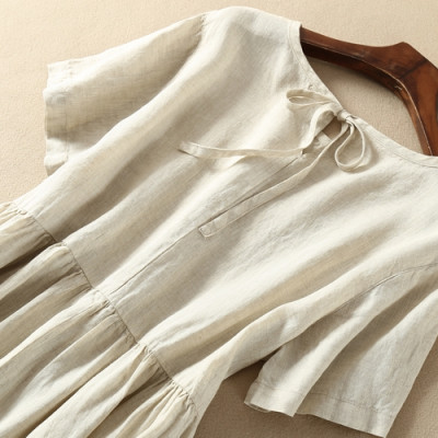 Váy nữ thiết kế dây rút eo, dây cột sau cổ thời trang Hàn Quốc, rộng rãi thoáng mát, trẻ trung Da81 BE TIÊU