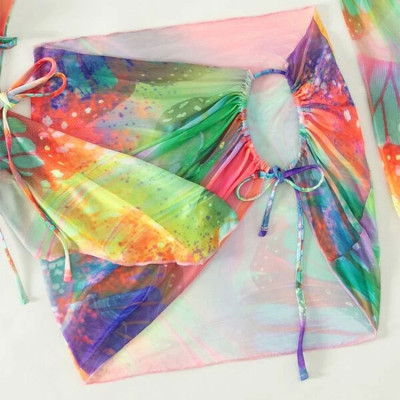 Set Bikini 3 mảnh cao cấp kèm khăn quấn đi biển đi du lịch