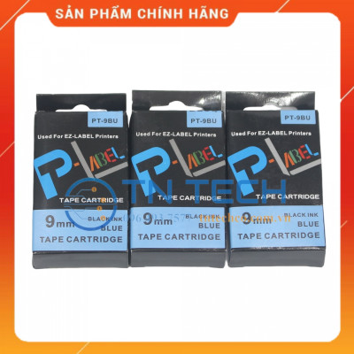 Nhãn in CASIO PT-9BU - Chữ đen nền xanh dương 9MM x 8M - Dùng cho máy in nhãn CASIO [Hàng nhập khẩu]