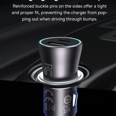 Tẩu Sạc Ô Tô Baseus Golden Contactor Max Dual Fast Charger Car Charger 60W - Hàng chính hãng