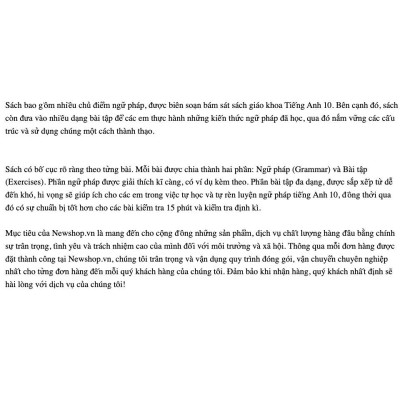 Sách – Ngữ Pháp Và Bài Tập Thực Hành Tiếng Anh 10 (Bám Sát SGK Kết Nối Tri Thức Với Cuộc Sống) (HA)M