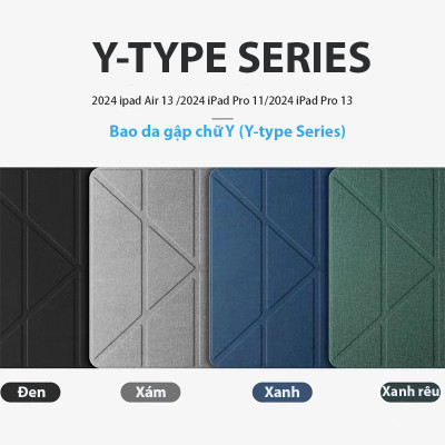 Bao da Mutural Y-Type dành cho iPad Pro 11"/Pro 13" M4 2024/Air 6 11" M3/M2/Air 6 13" M3/M2 có ngăn đựng bút - Hàng Nhập Khẩu